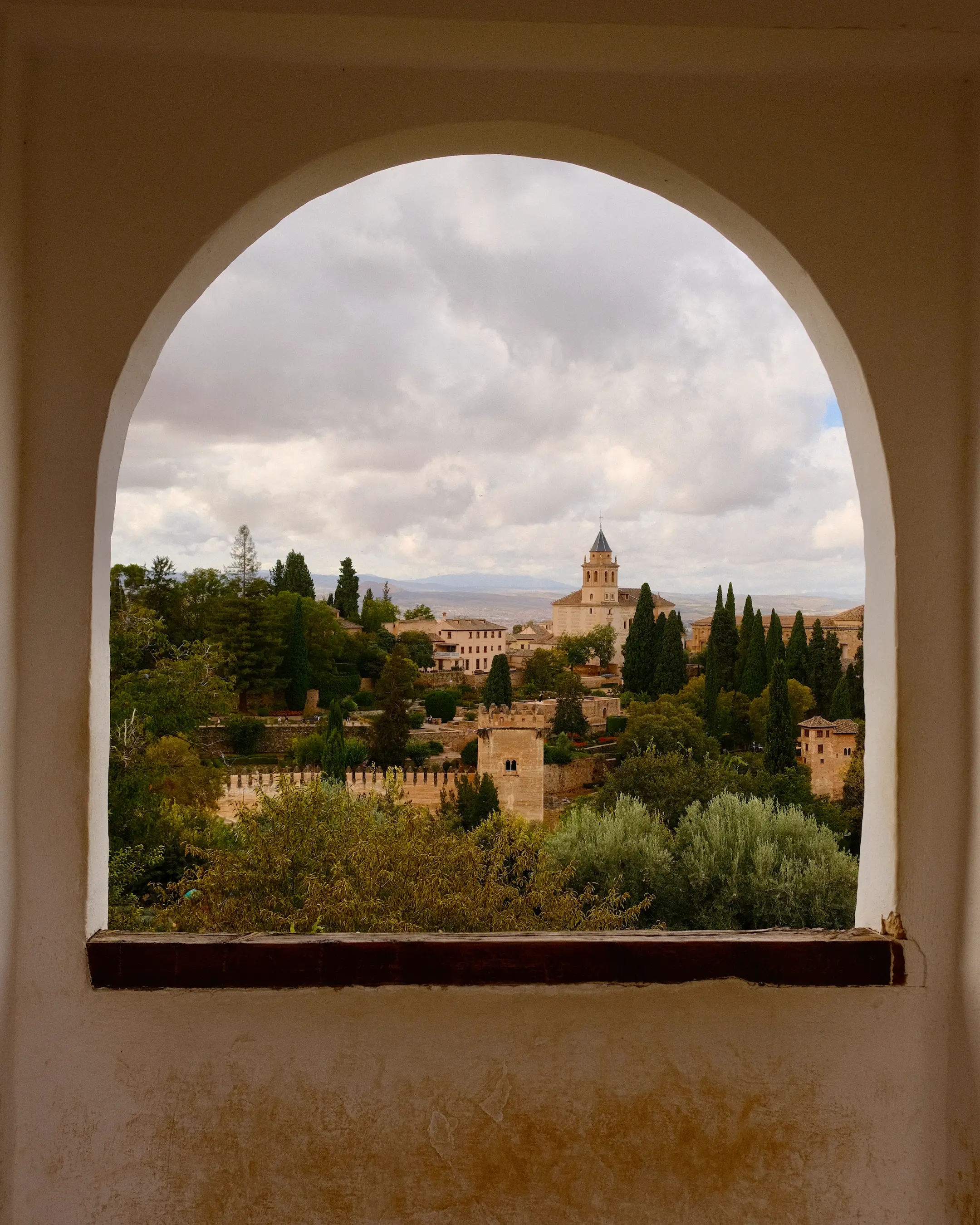 A view of the Alhambra complex in Granada taken from the nearby Generalife gardens