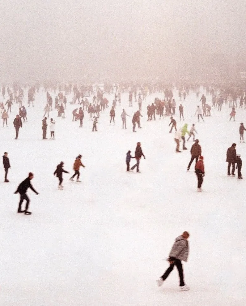 Ice skaters in Budapest